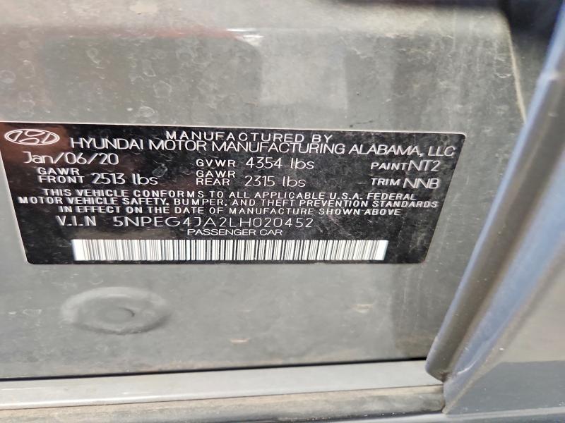 Продаж на аукціоні авто 2020 Hyundai Sonata, vin: 5NPEG4JA2LH020452, номер лоту: 64564096
