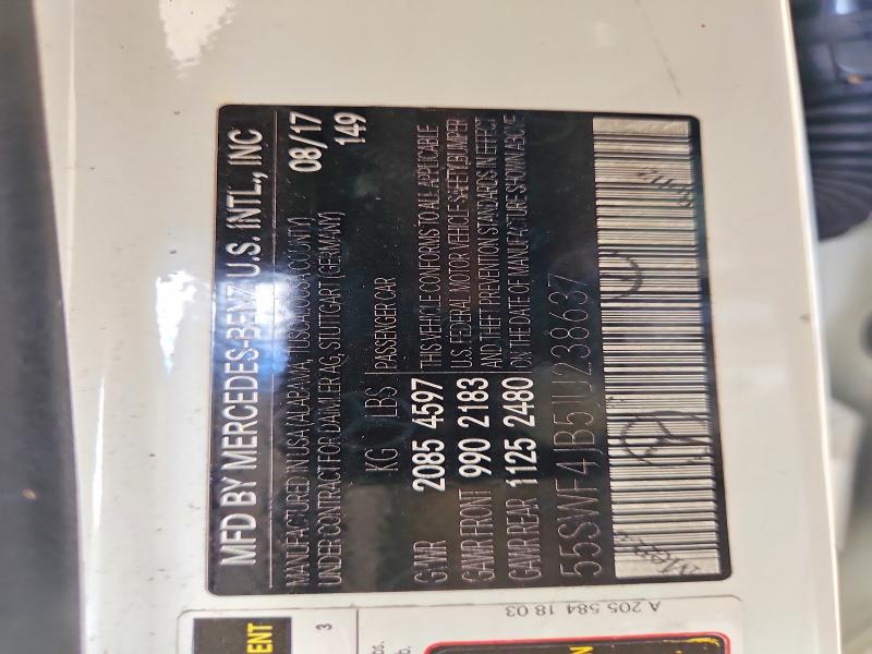 67151506 :رقم المزاد ، 55SWF4JB5JU238637 vin ، 2018 Mercedes-benz C مزاد بيع