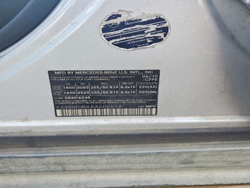 Продаж на аукціоні авто 2010 Mercedes-benz Ml, vin: 4JGBB8GBXAA606518, номер лоту: 65322816