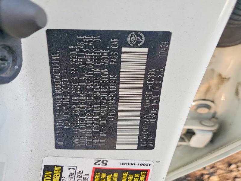 64771556 :رقم المزاد ، 4T1G11AKXRU198945 vin ، 2024 Toyota Camry مزاد بيع