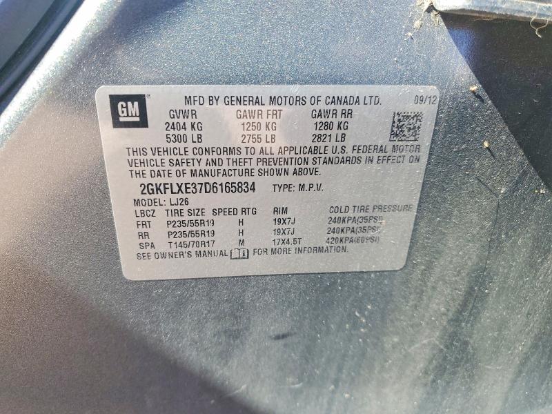 64496876 :رقم المزاد ، 2GKFLXE37D6165834 vin ، 2013 Gmc Terrain مزاد بيع