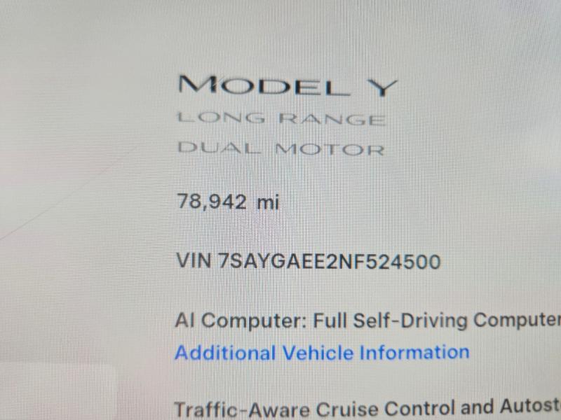 Продаж на аукціоні авто 2022 Tesla Model Y, vin: 7SAYGAEE2NF524500, номер лоту: 63701606
