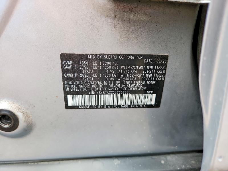 Продажа на аукционе авто 2020 Subaru Outback, vin: 4S4BTACC2L3206625, номер лота: 66893676