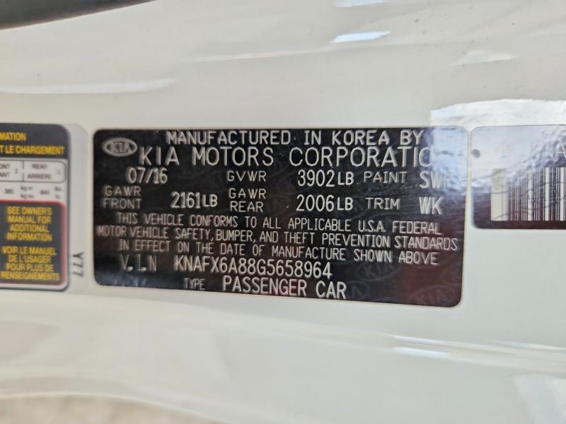 2016 Kia Forte Koup მანქანა იყიდება აუქციონზე, vin: KNAFX6A88G5658964, აუქციონის ნომერი: 65331326