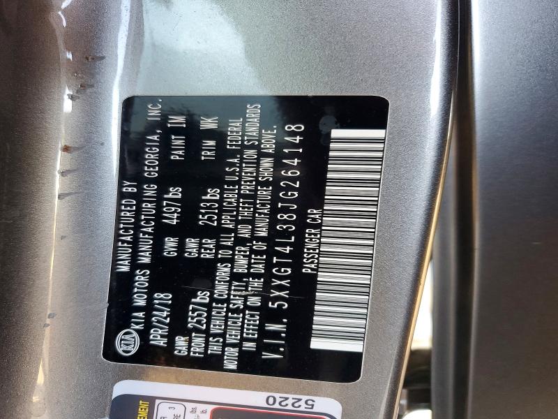 Продажа на аукционе авто 2018 Kia Optima, vin: 5XXGT4L38JG264148, номер лота: 65570796