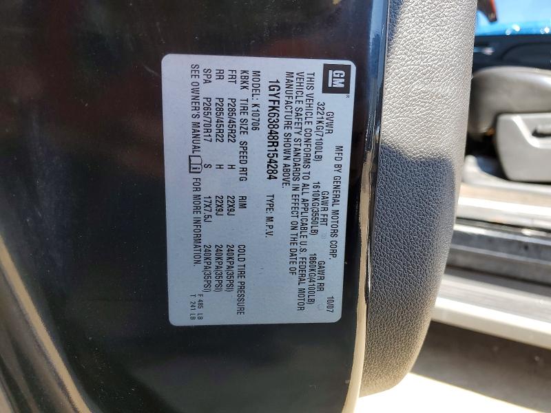Продаж на аукціоні авто 2008 Cadillac Escalade, vin: 1GYFK63848R154284, номер лоту: 63927156