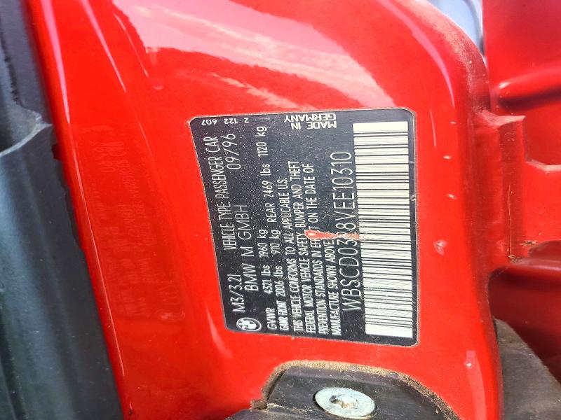 65272486 :رقم المزاد ، WBSCD0328VEE10310 vin ، 1997 Bmw M3 مزاد بيع