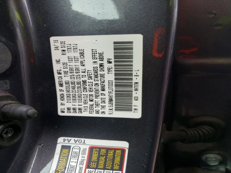 Продаж на аукціоні авто 2015 Honda Cr-v, vin: 5J6RM4H71FL070323, номер лоту: 63041066