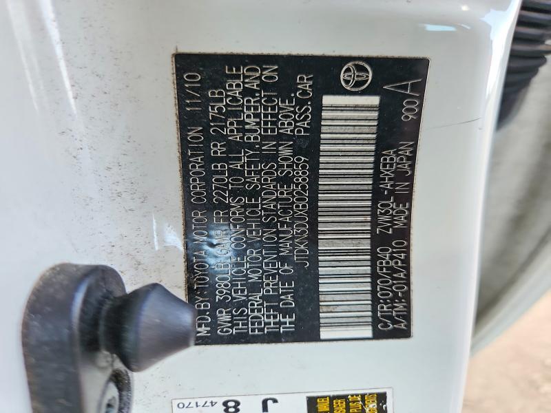 66582196 :رقم المزاد ، JTDKN3DUXB0258859 vin ، 2011 Toyota Prius مزاد بيع