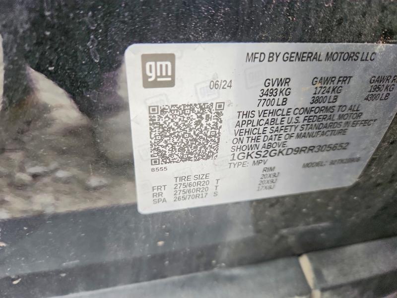Aukcja sprzedaży 2024 Gmc Yukon Xl, vin: 1GKS2GKD9RR305652, numer aukcji: 64274506