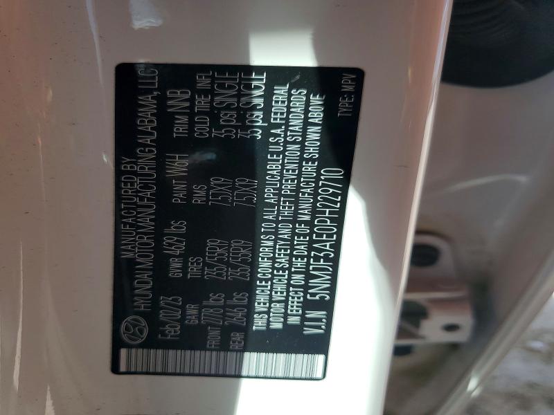 Продаж на аукціоні авто 2023 Hyundai Tucson, vin: 5NMJF3AE0PH229710, номер лоту: 65651486