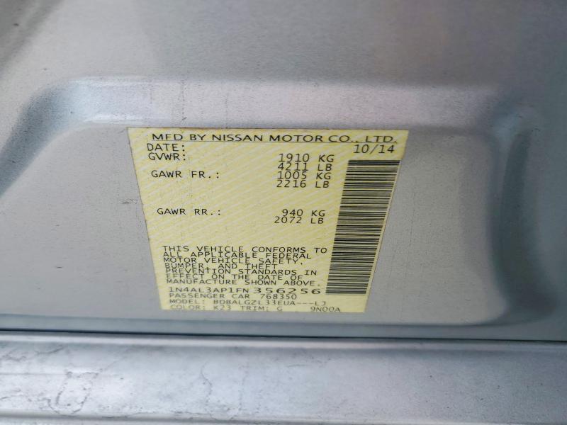 2015 Nissan Altima მანქანა იყიდება აუქციონზე, vin: 1N4AL3AP1FN356256, აუქციონის ნომერი: 63512276