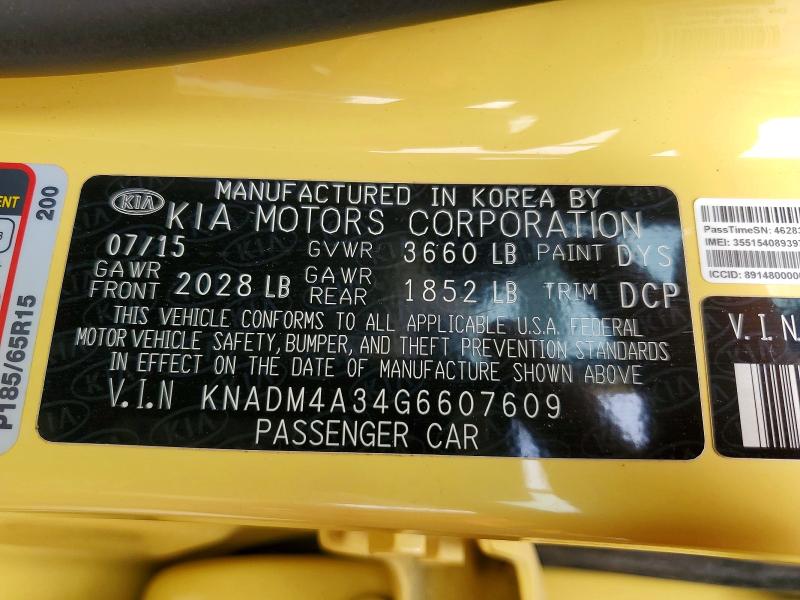 Aukcja sprzedaży 2016 Kia Rio, vin: KNADM4A34G6607609, numer aukcji: 64024506