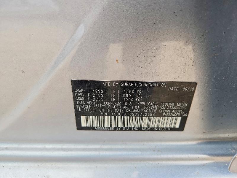 Aukcja sprzedaży 2018 Subaru Impreza, vin: 4S3GTAT62J3752584, numer aukcji: 64832416