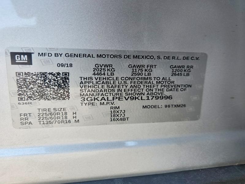 Продаж на аукціоні авто 2019 Gmc Terrain, vin: 3GKALPEV9KL179996, номер лоту: 64277406