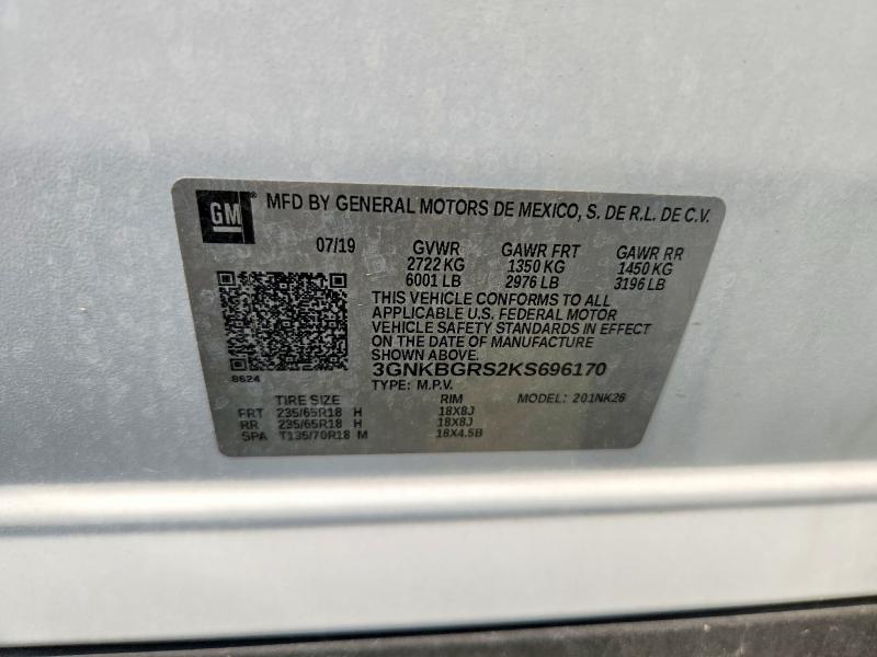Продаж на аукціоні авто 2019 Chevrolet Blazer, vin: 3GNKBGRS2KS696170, номер лоту: 63617726