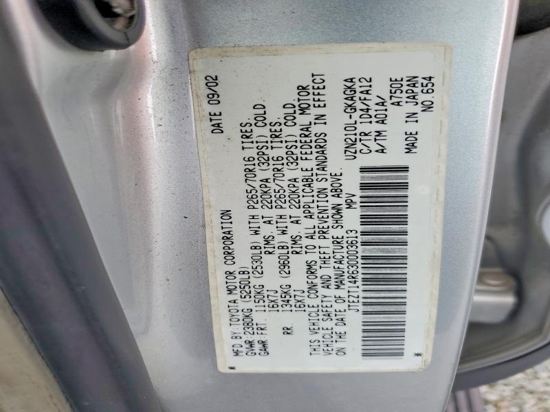Aukcja sprzedaży 2003 Toyota 4runner, vin: JTEZT14R630003613, numer aukcji: 63736546