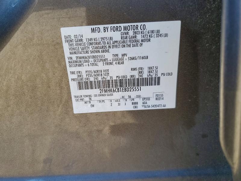 Aukcja sprzedaży 2014 Ford Flex, vin: 2FMHK6C81EBD25551, numer aukcji: 65381156