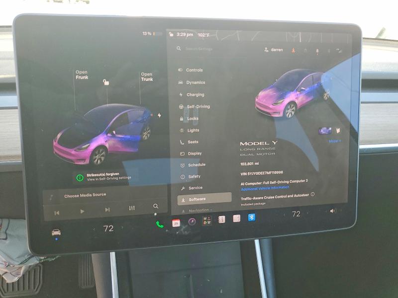 Aukcja sprzedaży 2021 Tesla Model Y, vin: 5YJYGDEE7MF118998, numer aukcji: 65407166