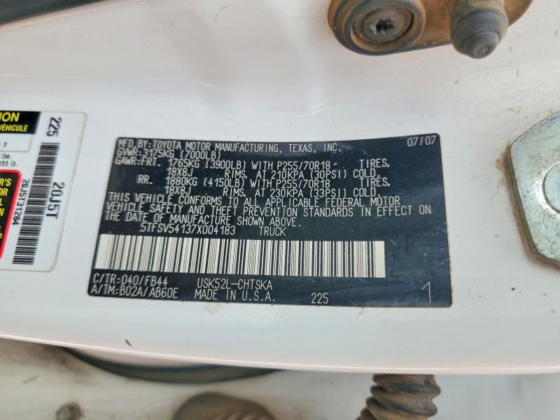 Продажа на аукционе авто 2007 Toyota Tundra, vin: 5TFSV54137X004183, номер лота: 64555756