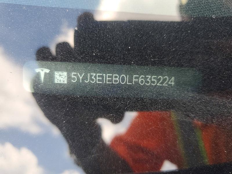 Aukcja sprzedaży 2020 Tesla Model 3, vin: 5YJ3E1EB0LF635224, numer aukcji: 66601706