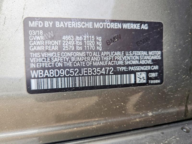 64375566 :رقم المزاد ، WBA8D9C52JEB35472 vin ، 2018 Bmw 330 مزاد بيع