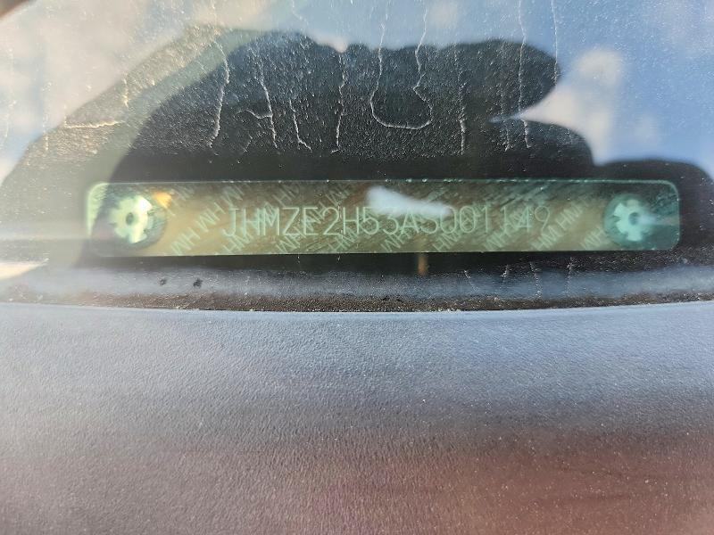 2010 Honda Insight მანქანა იყიდება აუქციონზე, vin: JHMZE2H53AS001149, აუქციონის ნომერი: 63525076