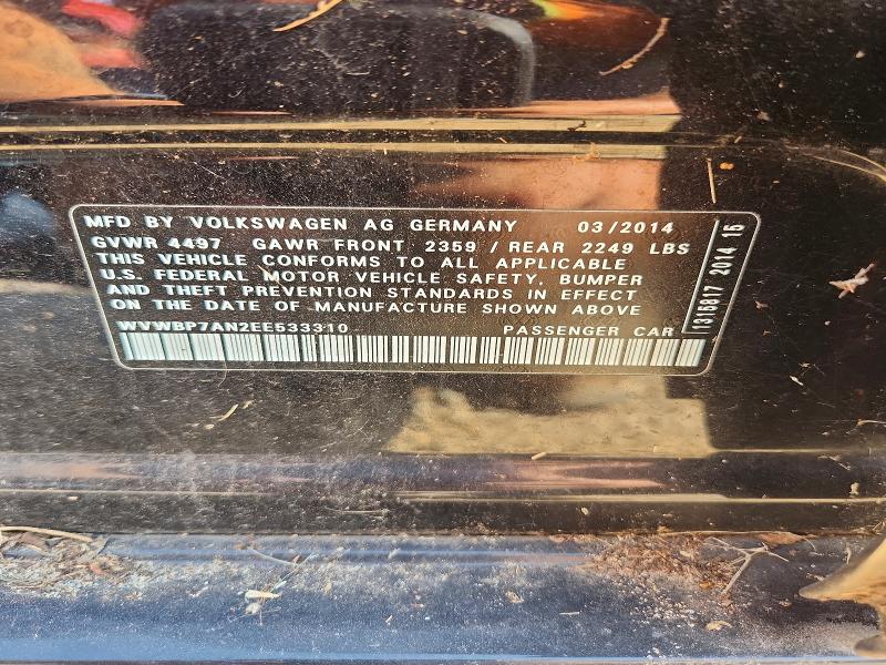 2014 Volkswagen Cc მანქანა იყიდება აუქციონზე, vin: WVWBP7AN2EE533310, აუქციონის ნომერი: 63694506