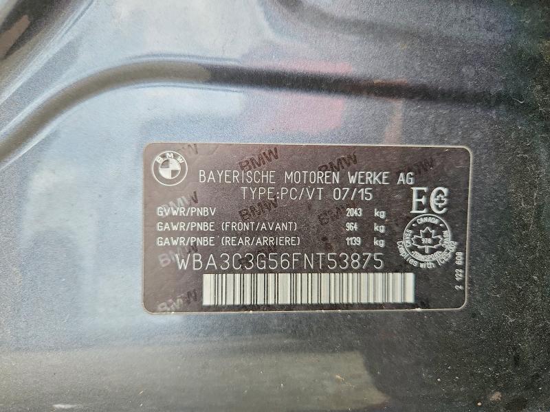 Продажа на аукционе авто 2015 Bmw 320, vin: WBA3C3G56FNT53875, номер лота: 64632976