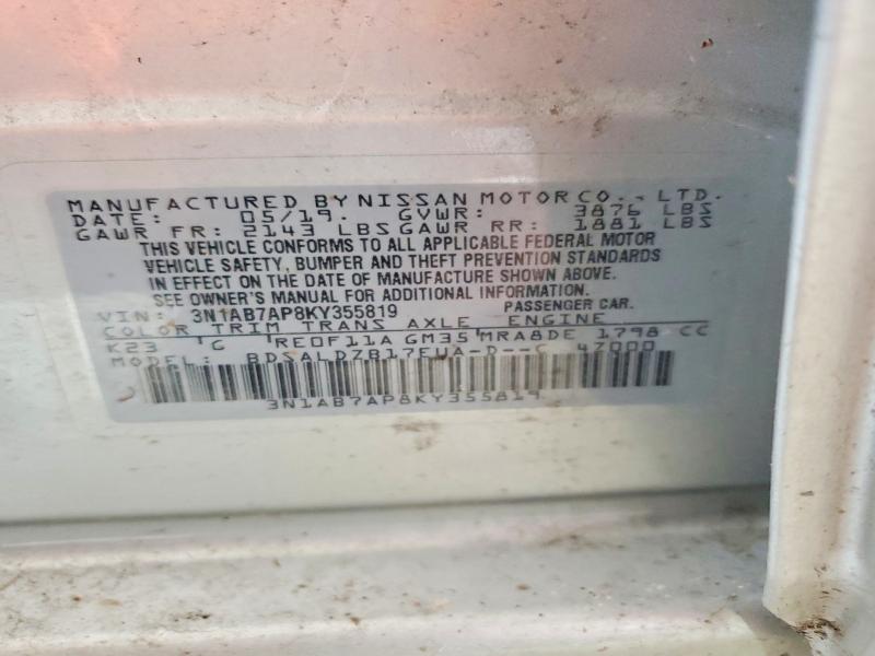 Aukcja sprzedaży 2019 Nissan Sentra, vin: 3N1AB7AP8KY355819, numer aukcji: 64544606