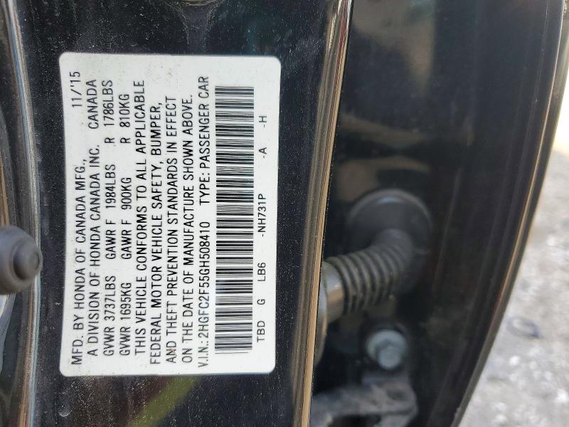 Aukcja sprzedaży 2016 Honda Civic, vin: 2HGFC2F55GH508410, numer aukcji: 63598286