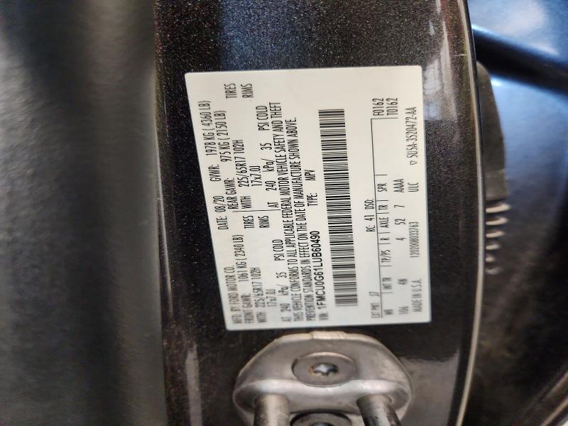 Продаж на аукціоні авто 2020 Ford Escape, vin: 1FMCU0G61LUB60490, номер лоту: 63717216