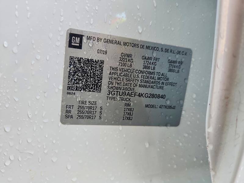 Продаж на аукціоні авто 2019 Gmc Sierra, vin: 3GTU9AEF4KG280840, номер лоту: 64273576