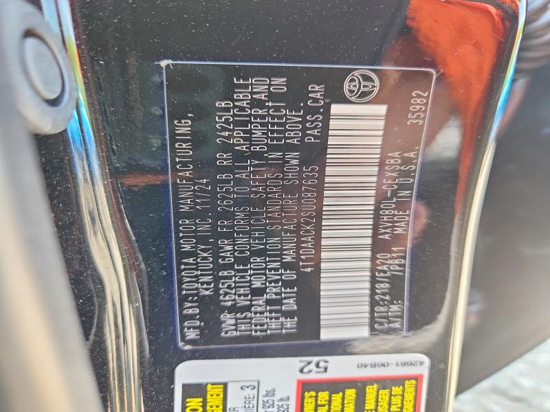 Aukcja sprzedaży 2025 Toyota Camry, vin: 4T1DAACK2SU087635, numer aukcji: 64986266