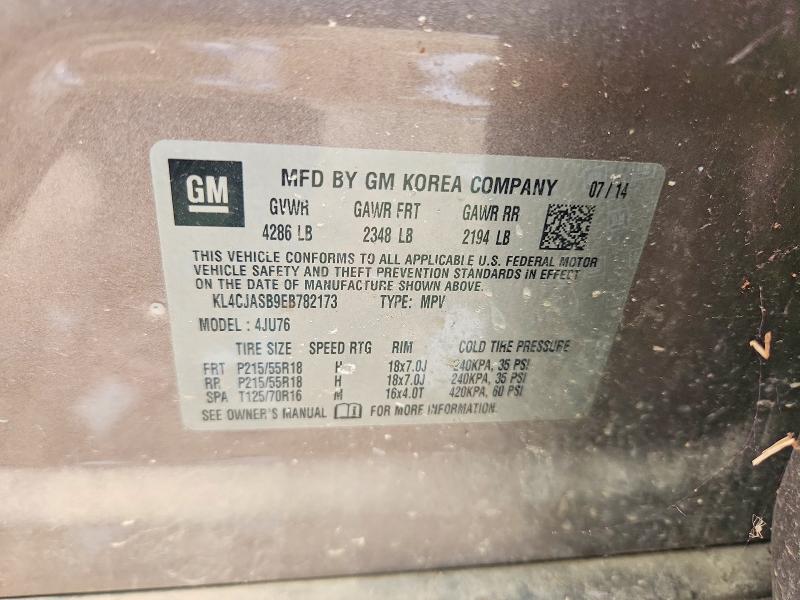 64081746 :رقم المزاد ، KL4CJASB9EB782173 vin ، 2014 Buick Encore مزاد بيع