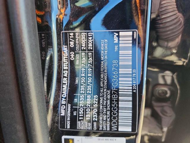 2015 Mercedes-benz Glk მანქანა იყიდება აუქციონზე, vin: WDCGG5HB7FG366738, აუქციონის ნომერი: 63249956