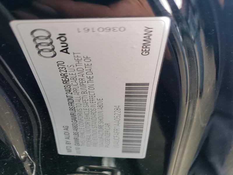 65462906 :رقم المزاد ، WAUCFAFR1AA052284 vin ، 2010 Audi A5 مزاد بيع