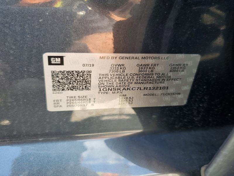 Aukcja sprzedaży 2020 Chevrolet Tahoe, vin: 1GNSKAKC7LR132101, numer aukcji: 66433736