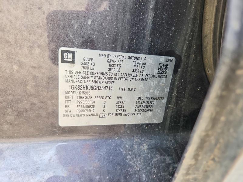 Aukcja sprzedaży 2016 Gmc Yukon Xl, vin: 1GKS2HKJ6GR334714, numer aukcji: 63406326