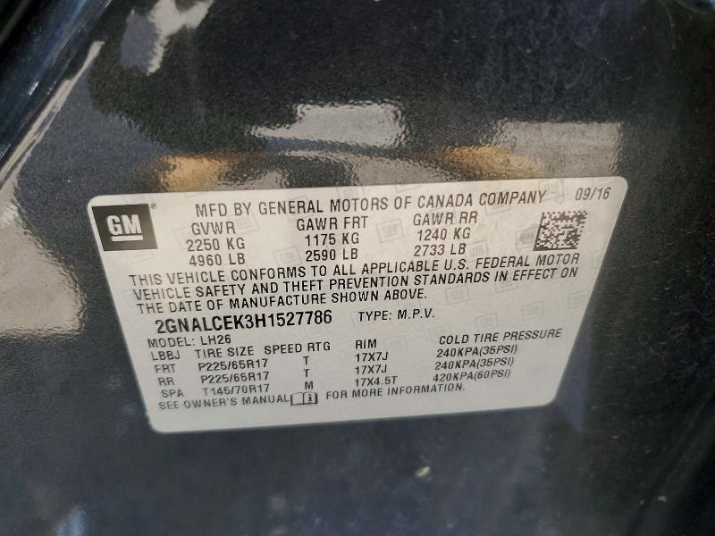 Aukcja sprzedaży 2017 Chevrolet Equinox, vin: 2GNALCEK3H1527786, numer aukcji: 63192746
