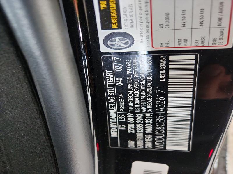 66554636 :رقم المزاد ، WDDUG8CB5HA326171 vin ، 2017 Mercedes-benz S مزاد بيع