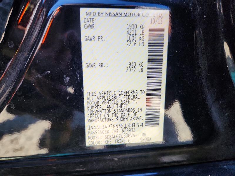 Продаж на аукціоні авто 2015 Nissan Altima, vin: 1N4AL3AP7FN914854, номер лоту: 64267506