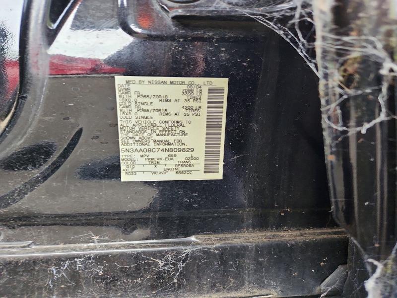 2004 Infiniti Qx56 მანქანა იყიდება აუქციონზე, vin: 5N3AA08C74N809829, აუქციონის ნომერი: 64344186