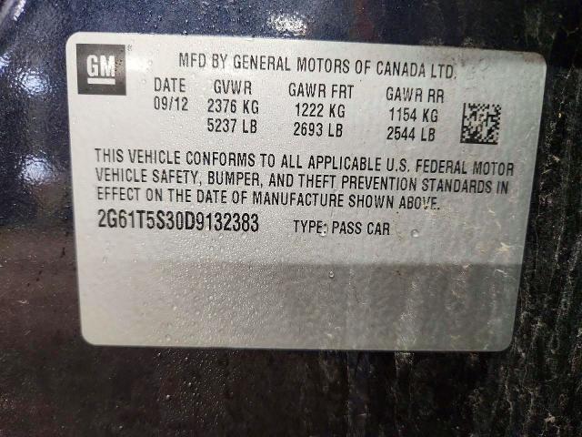 65554726 :رقم المزاد ، 2G61T5S30D9132383 vin ، 2013 Cadillac Xts مزاد بيع