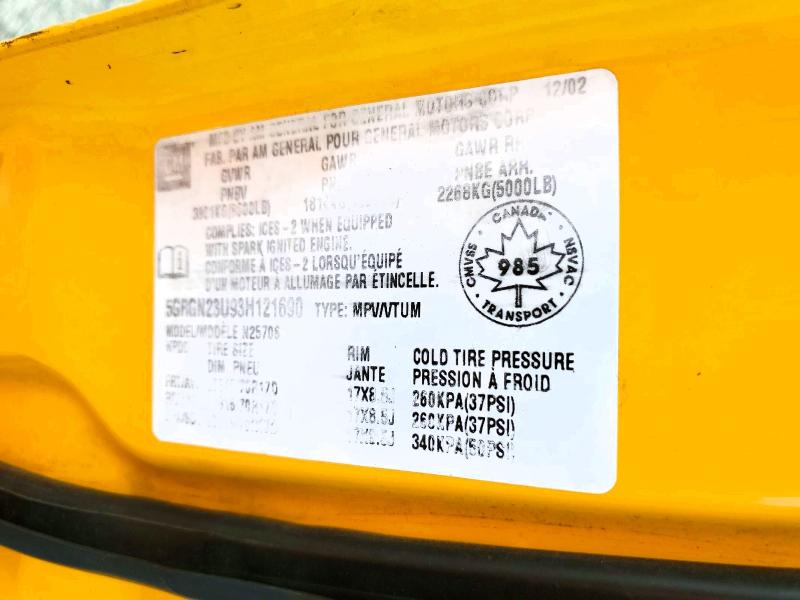 Aukcja sprzedaży 2003 Hummer H2, vin: 5GRGN23U93H121690, numer aukcji: 64757666