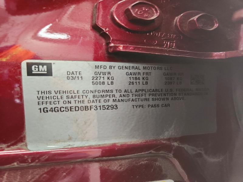 Продажа на аукционе авто 2011 Buick Lacrosse, vin: 1G4GC5ED0BF315293, номер лота: 65843966
