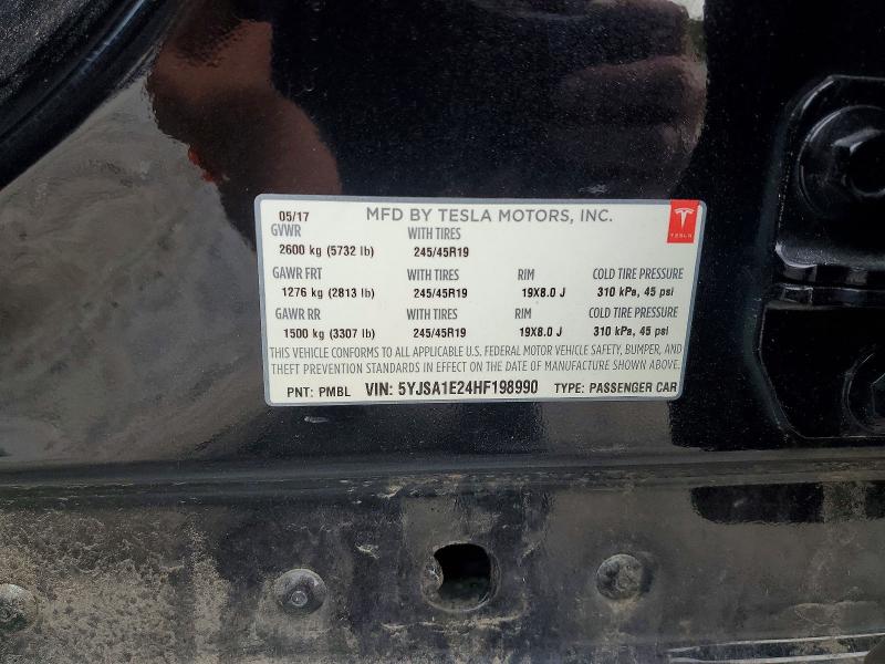 Aukcja sprzedaży 2017 Tesla Model S, vin: 5YJSA1E24HF198990, numer aukcji: 64574346