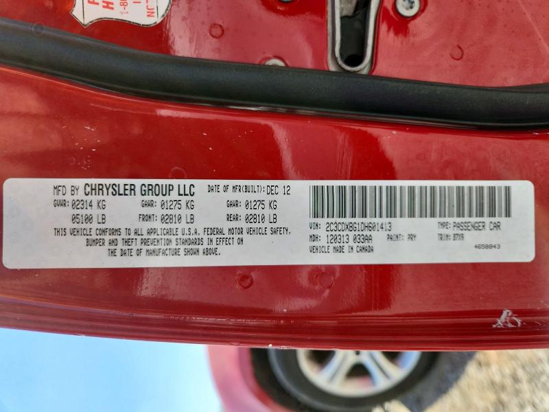 65450856 :رقم المزاد ، 2C3CDXBG1DH601413 vin ، 2013 Dodge Charger مزاد بيع