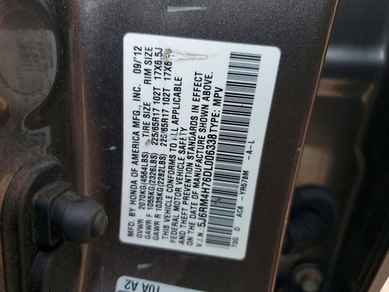 66380856 :رقم المزاد ، 5J6RM4H76DL006338 vin ، 2013 Honda Cr-v مزاد بيع