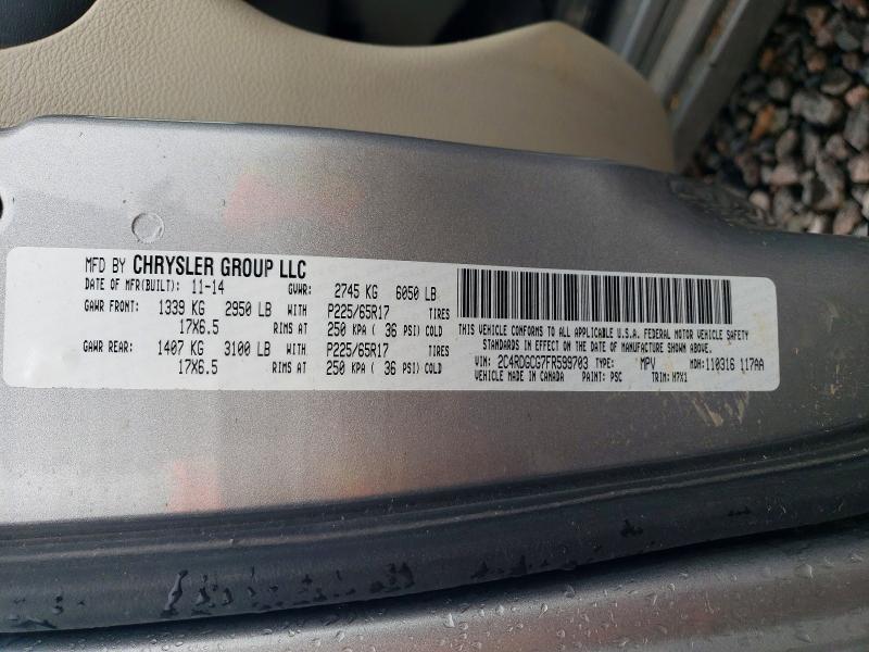 65541966 :رقم المزاد ، 2C4RDGCG7FR599703 vin ، 2015 Dodge Grand Caravan مزاد بيع
